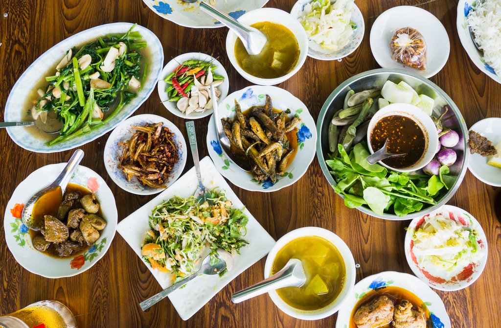 Burmese Food On A Table