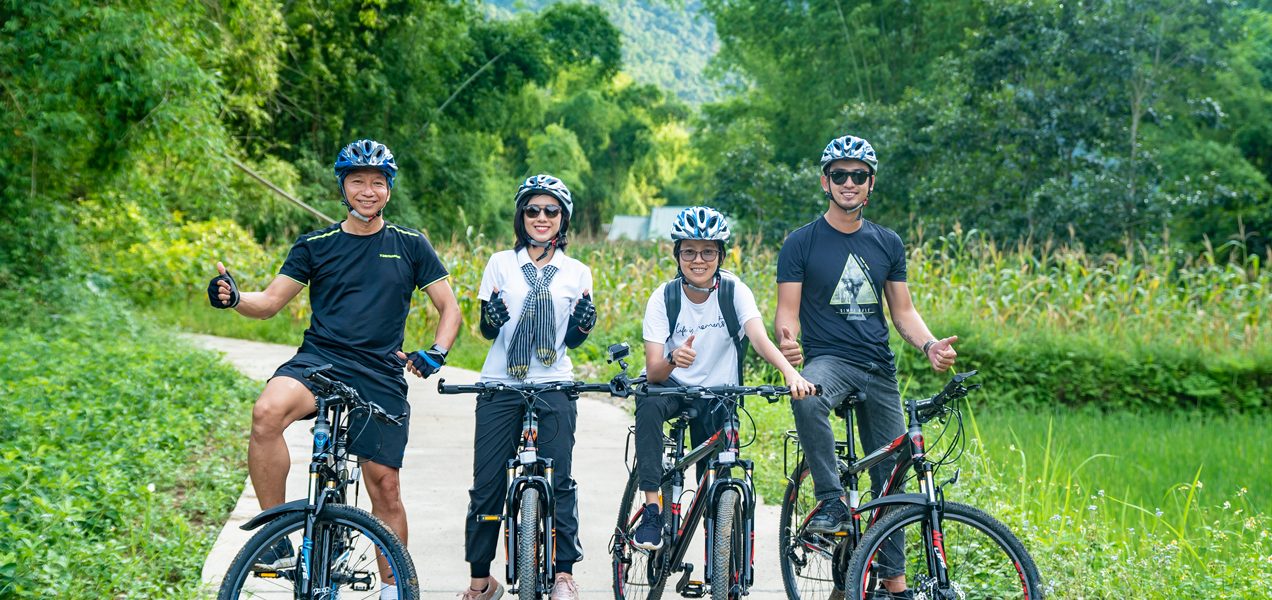 Tourists Cycle Around Ba Be National Park