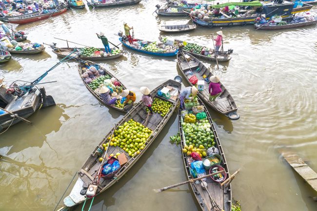 The Mekong River’s famous floating markets (Shutterstock)