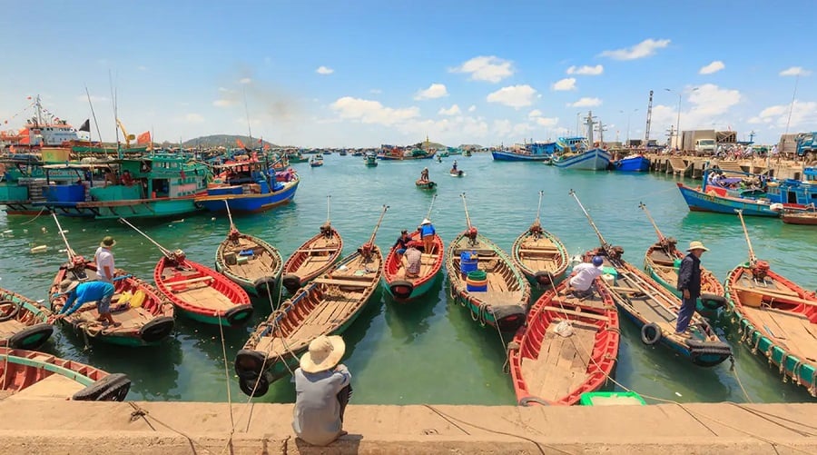 The Phu Quoc scenery in Ham Ninh Fishing Village when the sun sets (Source: @huahah___)