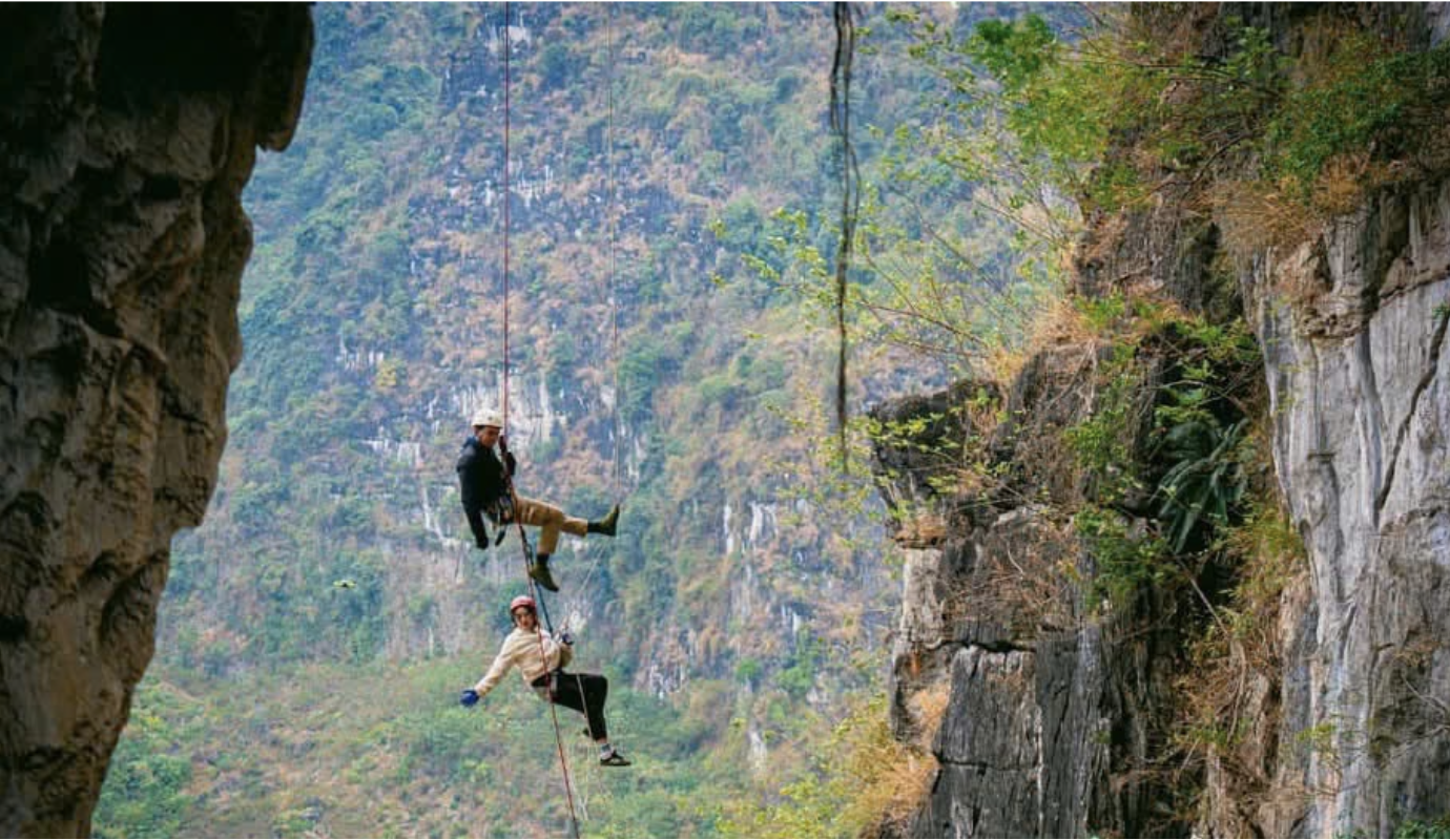 Visitors experience climbing activities